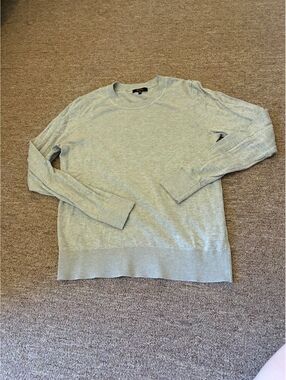 Quince Light Gray Organic Cotton cashmere Blend Pullover Sweater, Size M